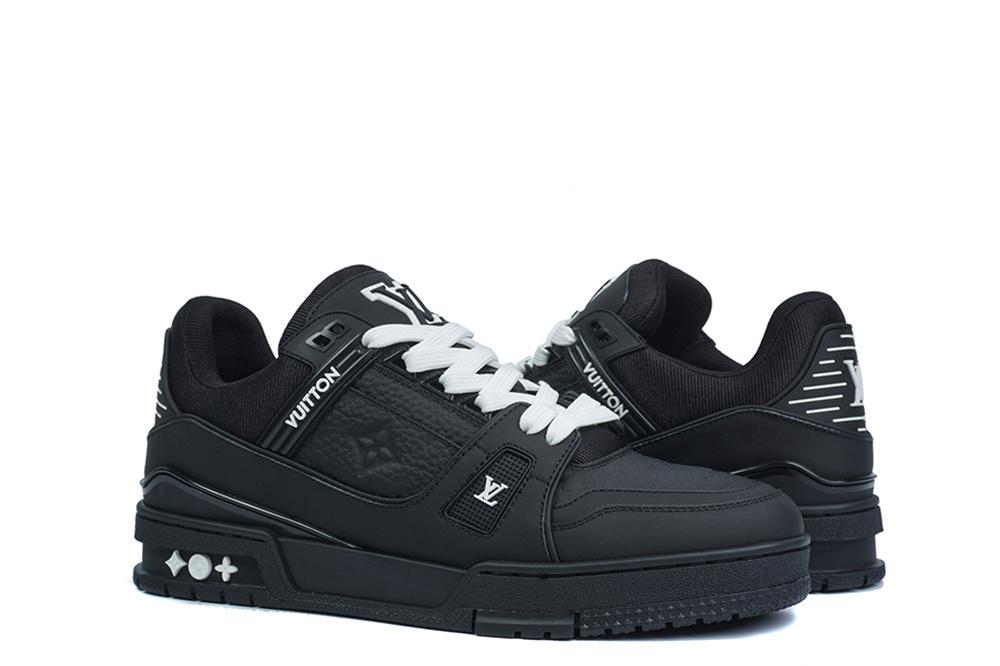 PK god Louis Vuitton LV Trainer Monogram Denim ALL Black retail materials ready to ship